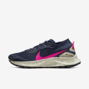 Obsidian / Olive / Red Men's Nike Pegasus Trail 3 GORE-TEX Waterproof Trail Running Shoes | NK348OQD