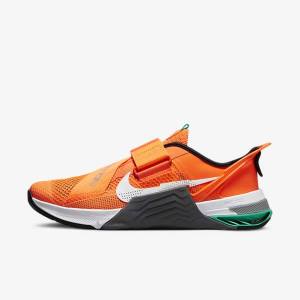 Orange / Dark Grey / Turquoise / White Women's Nike Metcon 7 FlyEase Training Shoes | NK109MXB