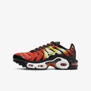 Orange / Gold / Black Kids' Nike Air Max Plus Older Sneakers | NK713EVD