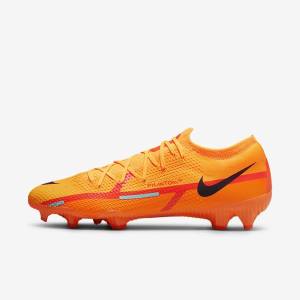 Orange / Light Red / Black Men's Nike Phantom GT2 Pro FG Firm-Ground Football Shoes | NK164BYG