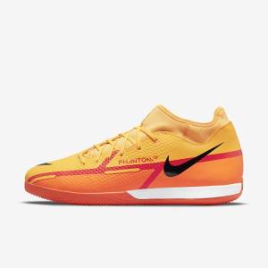 Orange / Light Red / Black Men's Nike Phantom GT2 Academy Dynamic Fit IC Indoor Court Football Shoes | NK705ZJO