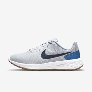 Platinum / Dark Blue / Blue Men's Nike Revolution 6 Next Nature Road Running Shoes | NK319LWR