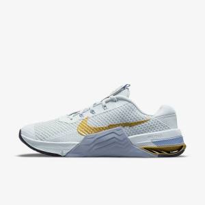 Platinum / Metal Gold Women's Nike Metcon 7 Training Shoes | NK271WQK