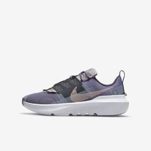 Purple / Grey / Metal Red Brown Kids' Nike Crater Impact Older Running Shoes | NK269UCD