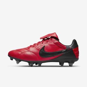 Red / Black Men's Nike The Premier 3 SG-PRO Anti-Clog Traction Soft-Ground Football Shoes | NK130BQS