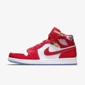 Red / Navy / White Men's Nike Air Jordan 1 Mid SE Jordan Shoes | NK709VJC