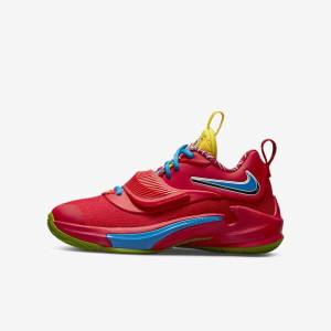 Red / White / Green / Black Kids' Nike Freak 3 SE Older Basketball Shoes | NK613XLM