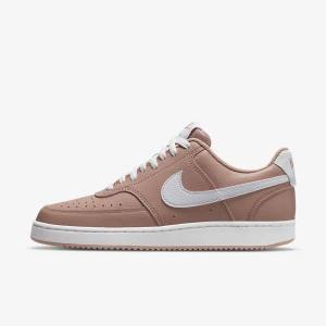 Rose / Black / White Women's Nike Court Vision Low Next Nature Sneakers | NK716ETD