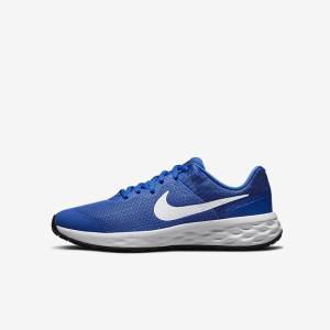 Royal / Black / White Kids' Nike Revolution 6 Older Road Running Shoes | NK540VMZ