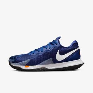 Royal Blue / Orange / Black / White Men's Nike NikeCourt Zoom Vapor Cage 4 Rafa Hard Court Tennis Shoes | NK051ADR