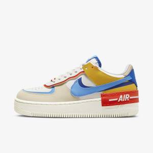 Royal / Orange / Blue Women's Nike Air Force 1 Shadow Sneakers | NK970ZRW