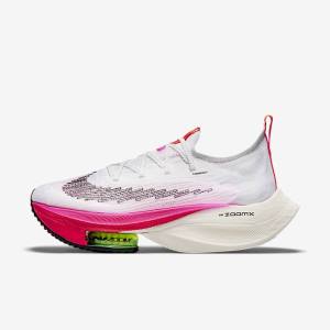 White / Black / Black Women's Nike Air Zoom Alphafly NEXT% Flyknit Road Racing Running Shoes | NK149JXH