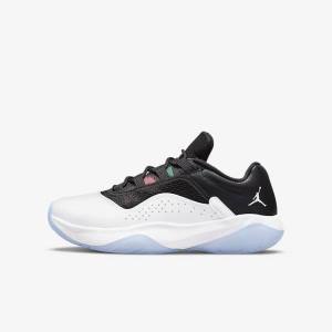 White / Black / Green / Metal Silver Kids' Nike Air Jordan 11 CMFT Low Older Sneakers | NK780DCN