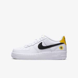 White / Black Kids' Nike Air Force 1 LV8 Older Sneakers | NK491IWH