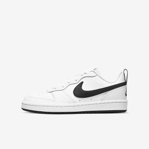 White / Black Kids' Nike Court Borough Low 2 Older Sneakers | NK062NSI