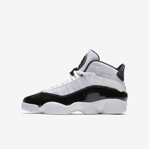 White / Black Kids' Nike Jordan 6 Rings Older Jordan Shoes | NK694PHJ