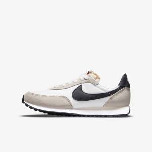 White / Black Kids' Nike Waffle Trainer 2 Older Sneakers | NK439SWO