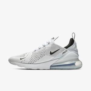 White / Black Men's Nike Air Max 270 Sneakers | NK073DJE