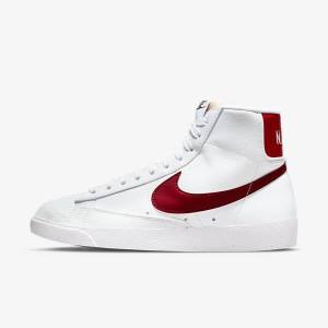 White / Black / Red Women's Nike Blazer Mid 77 Next Nature Sneakers | NK872RPI