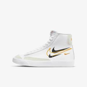 White / Black / White Kids' Nike Blazer Mid 77 Older Basketball Shoes | NK193XUY