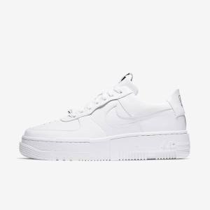 White / Black / White Women's Nike Air Force 1 Pixel Sneakers | NK429ZXA