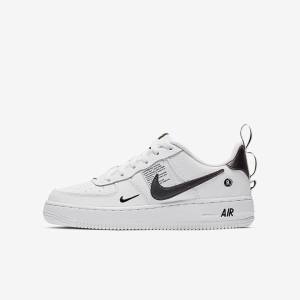 White / Black / Yellow / White Kids' Nike Air Force 1 LV8 Utility Older Sneakers | NK980LSO