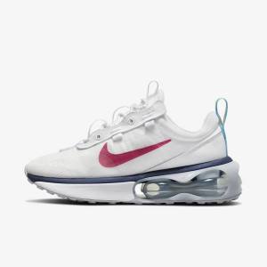 White / Blue / Platinum / Pink Women's Nike Air Max 2021 Sneakers | NK024SJL