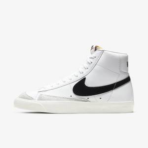 White / Coral / Black Women's Nike Blazer Mid 77 Vintage Sneakers | NK918JAV