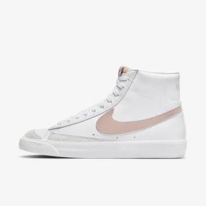 White / Coral / White / Pink Women's Nike Blazer Mid 77 Vintage Sneakers | NK024NFL