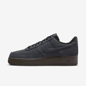 White / Dark Chocolate Men's Nike Air Force 1 Sneakers | NK357LKG