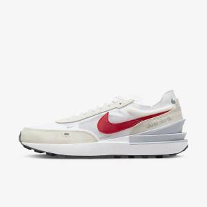 White / Green / Metal Silver / Red Men's Nike Waffle One Sneakers | NK783RMQ