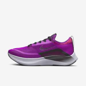 White / Green / Platinum Women's Nike Zoom Fly 4 Road Running Shoes | NK248XJH