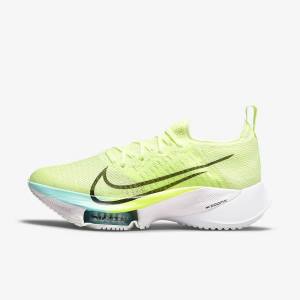 White / Green / Turquoise / Turquoise Women's Nike Air Zoom Tempo NEXT% Road Running Shoes | NK659NPJ