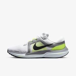 White / Grey / Black Men's Nike Air Zoom Vomero 16 Running Shoes | NK901NPU