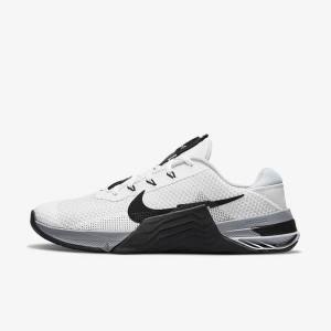 White / Grey / Platinum / Black Women's Nike Metcon 7 Training Shoes | NK639BUC