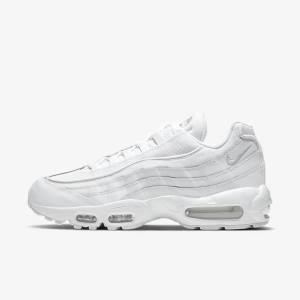 White / Grey / White Men's Nike Air Max 95 Essential Sneakers | NK903CLT