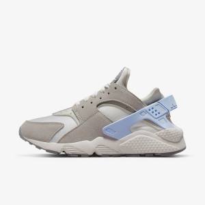 White / Grey Women's Nike Air Huarache Sneakers | NK803BYC