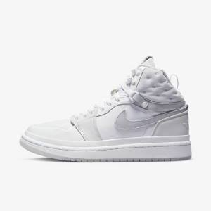 White / Grey Women's Nike Air Jordan 1 Acclimate Sneakers | NK609TSH