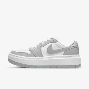 White / Grey Women's Nike Air Jordan 1 Elevate Low Sneakers | NK276GQM