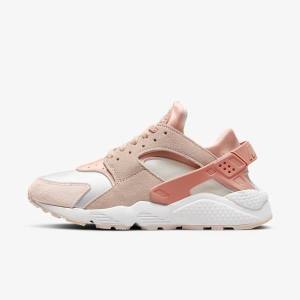 White / Khaki Grey / Light Women's Nike Air Huarache Sneakers | NK372YGM