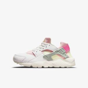 White Kids' Nike Huarache Run Older Sneakers | NK629POC