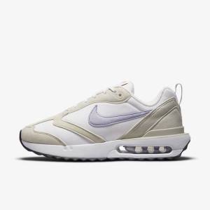 White / Light Beige / Black / Purple Women's Nike Air Max Dawn Sneakers | NK235LCT