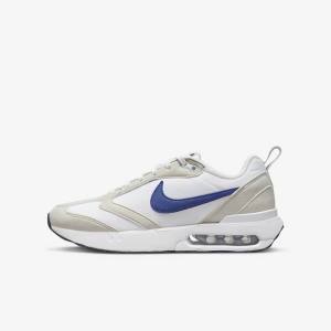 White / Light Beige / Black / Royal Kids' Nike Air Max Dawn Older Sneakers | NK983FHJ