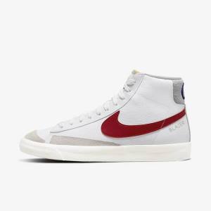 White / Light Grey / Red Men's Nike Blazer Mid 77 Sneakers | NK430NQP