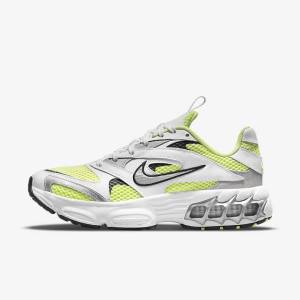 White / Light Lemon / Black / Metal Silver Women's Nike Zoom Air Fire Sneakers | NK964ZRY