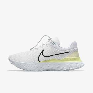 White Men's Nike React Infinity Run 3 By You Custom Road Running Shoes | NK682YTD