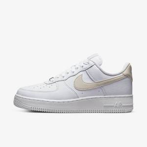 White / Metal Gold / Light Brown Women's Nike Air Force 1 07 Next Nature Sneakers | NK490NDR