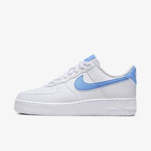 White / Metal Silver / Blue Women's Nike Air Force 1 07 Next Nature Sneakers | NK758UDJ