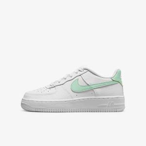 White / Mint Kids' Nike Air Force 1 Older Sneakers | NK635DSP