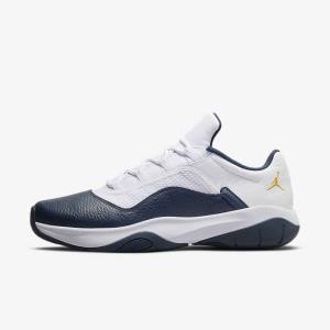 White / Navy Men's Nike Air Jordan 11 CMFT Low Jordan Shoes | NK352DMC